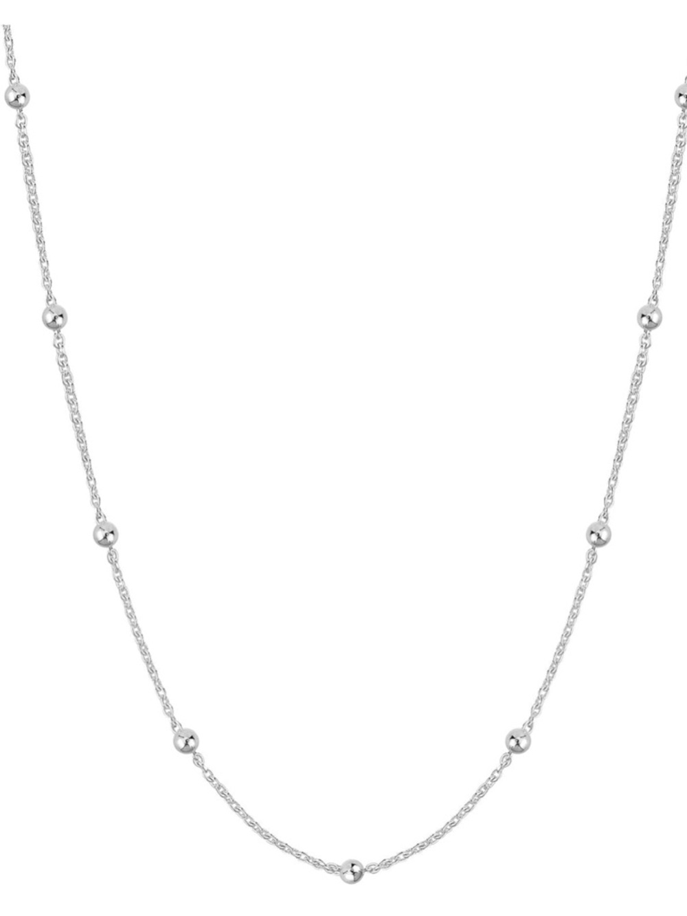 Genuine 925 Italian Sterling Silver Cable Chain with Bead Details 20in